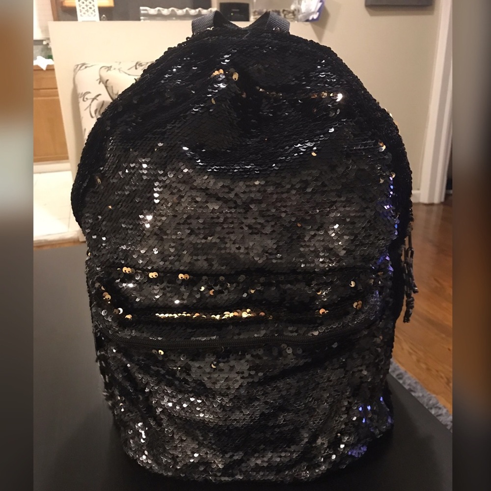 Black & Gold sequins backpack